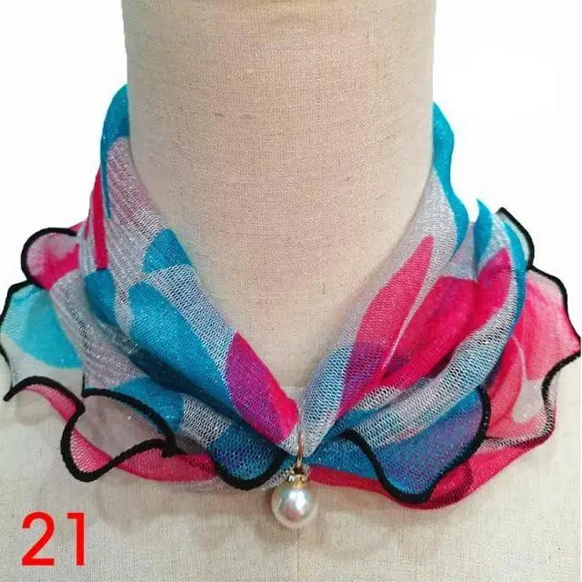 Women's Printed Satin Silk Scarf Neck Bandana