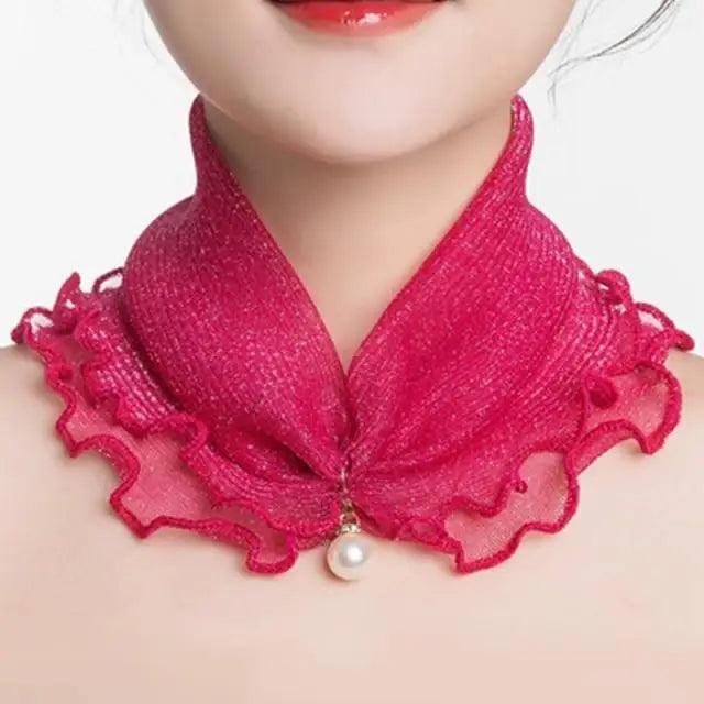 Women's Printed Satin Silk Scarf Neck Bandana