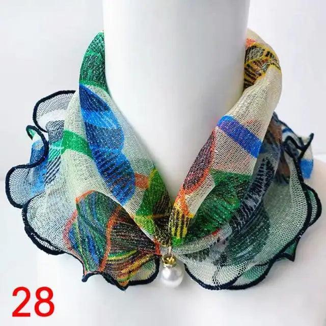 Women's Printed Satin Silk Scarf Neck Bandana