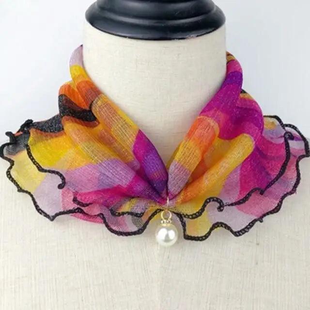 Women's Printed Satin Silk Scarf Neck Bandana