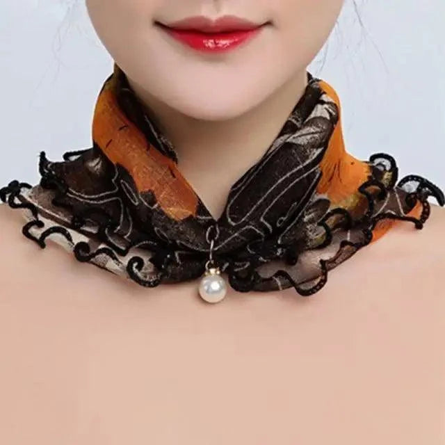 Women's Printed Satin Silk Scarf Neck Bandana