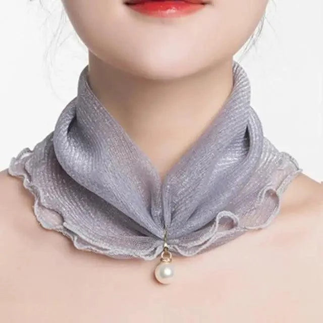 Women's Printed Satin Silk Scarf Neck Bandana