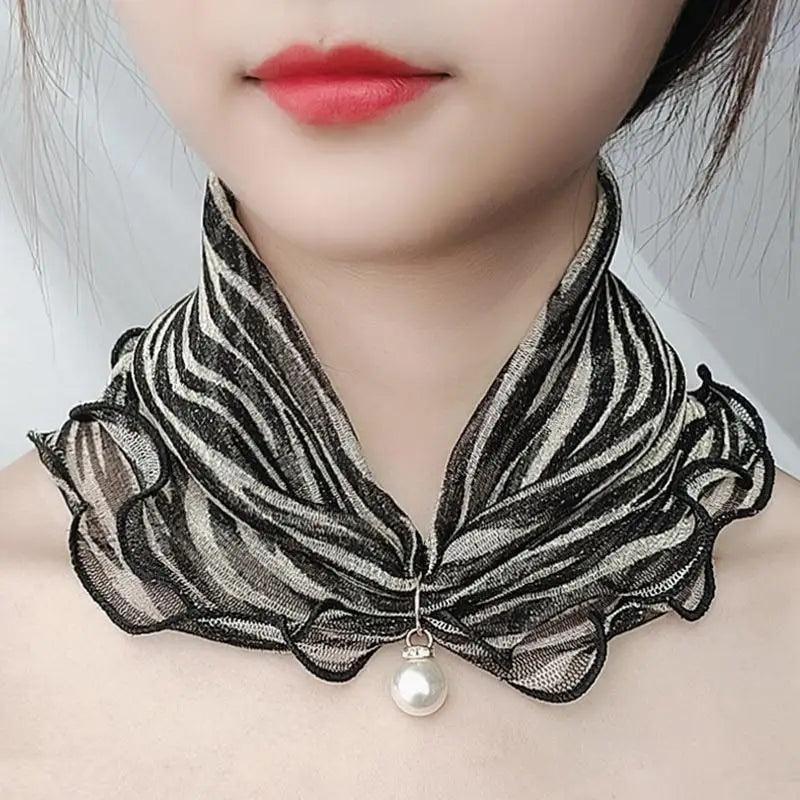 Women's Printed Satin Silk Scarf Neck Bandana