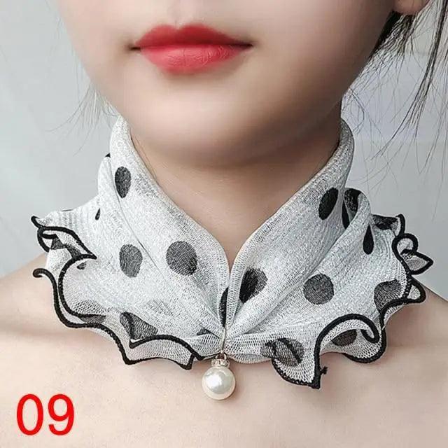 Women's Printed Satin Silk Scarf Neck Bandana