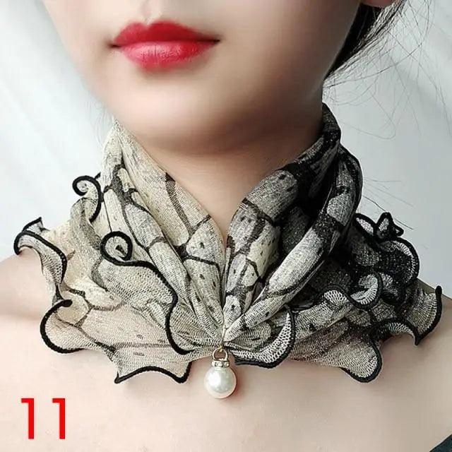 Women's Printed Satin Silk Scarf Neck Bandana