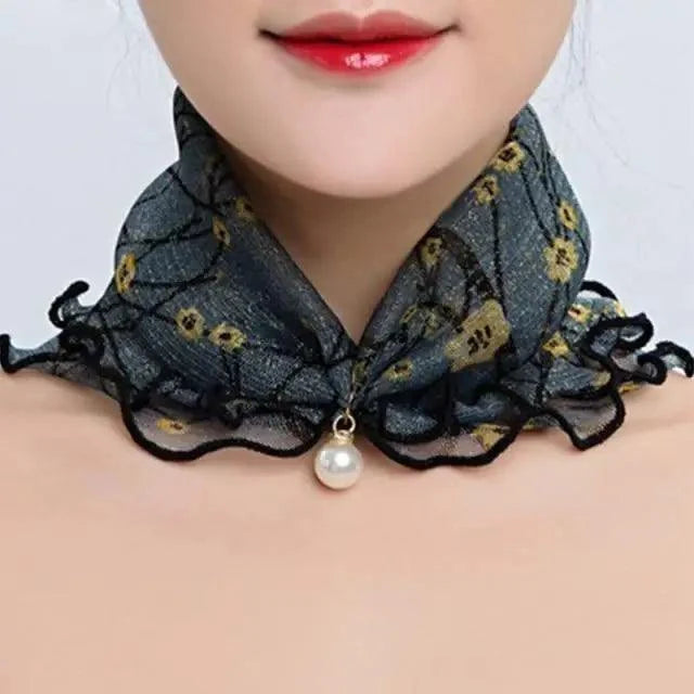 Women's Printed Satin Silk Scarf Neck Bandana