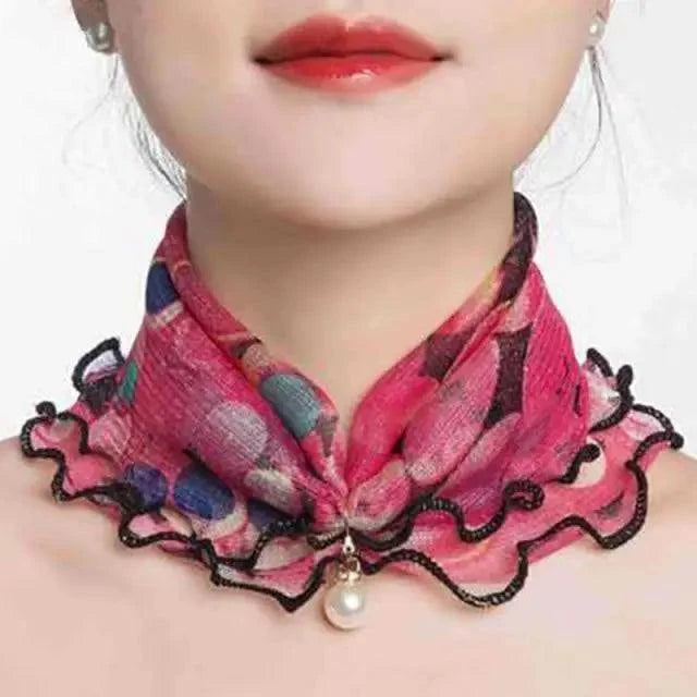 Women's Printed Satin Silk Scarf Neck Bandana