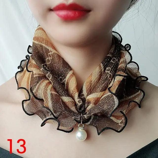 Women's Printed Satin Silk Scarf Neck Bandana