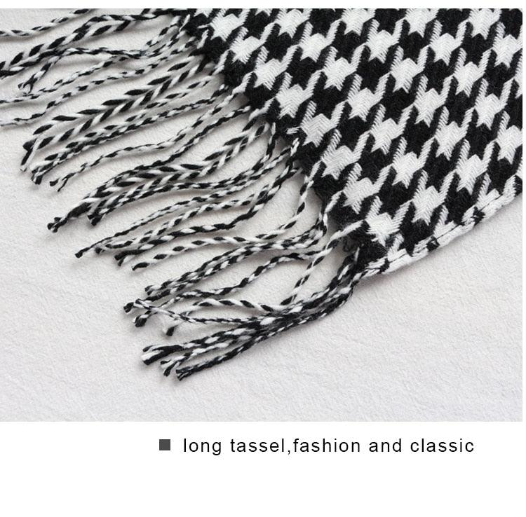 Women's Long Soft Warm Cashmere Style Tassel Scarf