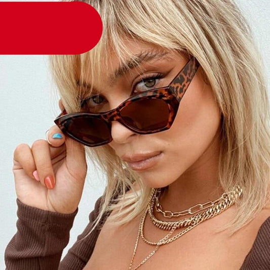 Vintage Irregular Square Sunglasses For Women Men