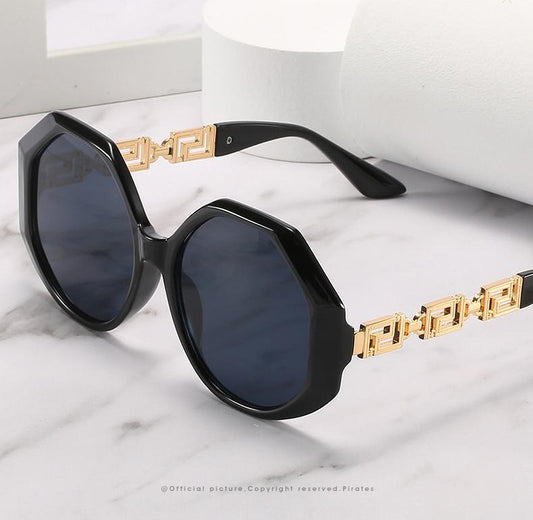 Large Hexagon Frame Retro Sunglasses For Women